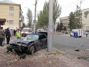 Место аварии. Фото предоставлено пресс-службой УГАИ Севастополя 
