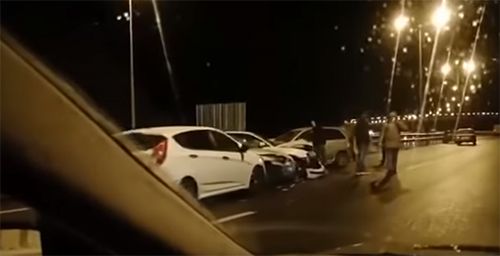Новость - События - Видеофакт: на Крымском мосту произошло массовое ДТП